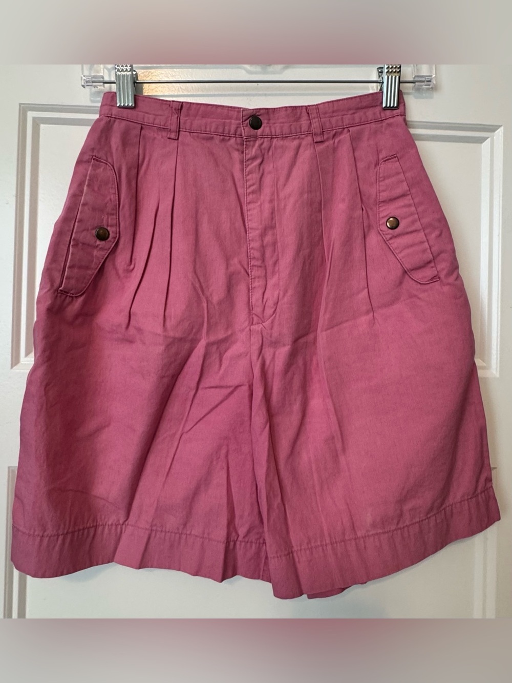 Vintage Gloria Vanderbilt Pink High Rise Culotte Shorts Womens 8 Cotton Retro